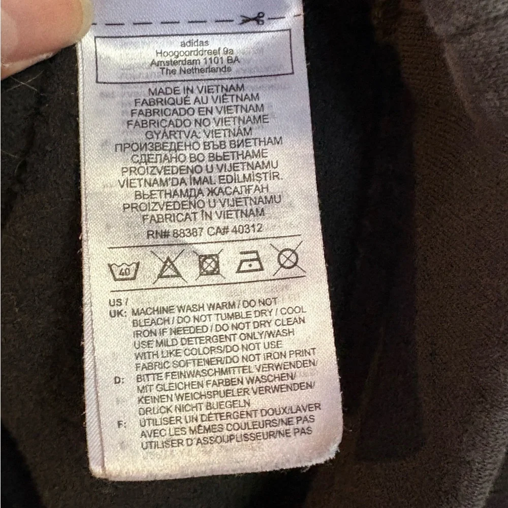 Adidas Black Hoodie with White Accents - Picture 3 of 7
